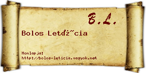 Bolos Letícia névjegykártya